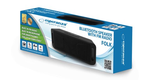 EP126KK Esperanza głośnik bt fm folk czarno-czarny