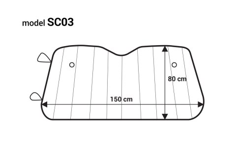 Osłona na szybę 150x80cm przeciwsłoneczna przeciwszronowa amio-01533