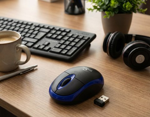 TM116B Titanum mysz bezprz. 2.4ghz 3d opt. usb vulture czarno-niebieska