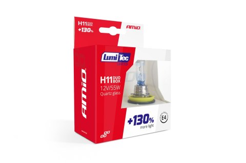 Żarówki halogenowe h11 12v 55w lumitec limited +130% duo amio-02105