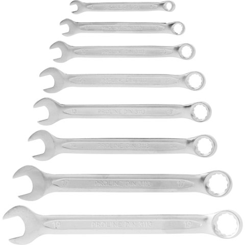 Klucze oczkowo-płaskie szt.8 (6-19mm), din 3113, cv, proline