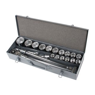 Zestaw 21 szt nasadek cv 3/4", 19-50mm proline