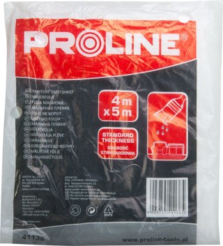 Folia malarska cienka(gr.:ok.7mikro-m)4x5m hdpe proline
