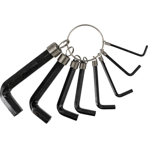 Klucze imbusowe kpl. 8 szt 2,0-10mm, na kółku