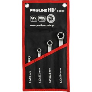 Klucze oczkowe torx, kpl. 4szt. e6-e24, proline "hd"