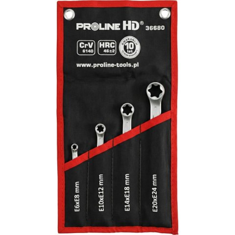 Klucze oczkowe torx, kpl. 4szt. e6-e24, proline "hd"