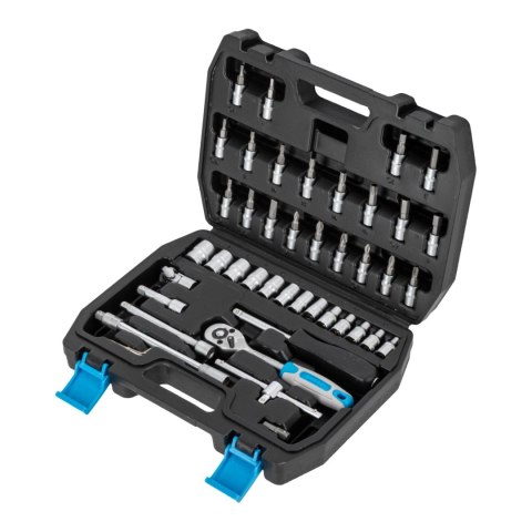 Zestaw 46 szt nasadek i końcówek 1/4'', 4-14mm