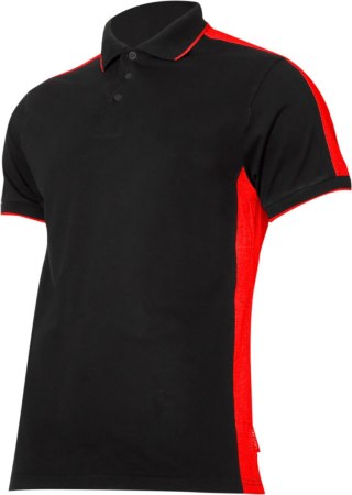 Koszulka polo 190g/m2, czarno-czerwona, "s", ce, lahti