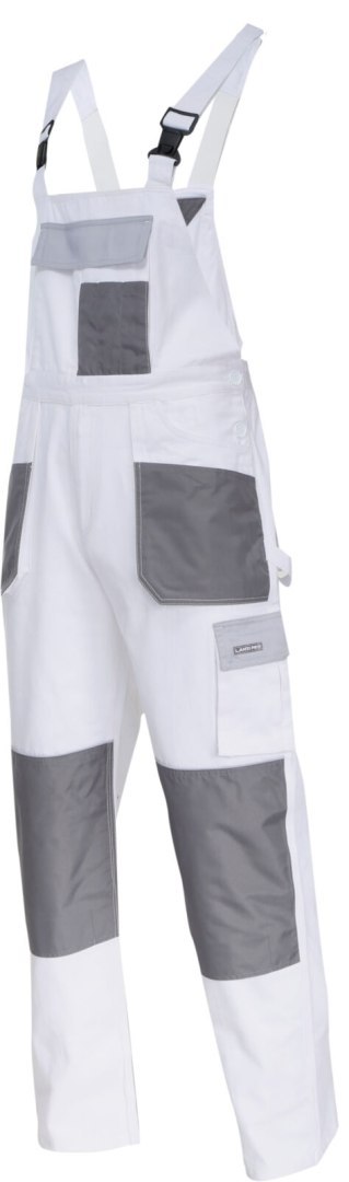 Ogrodniczki biało-szare 100% bawełna, "3xl (60)", ce, lahti