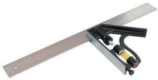 Kątownik uniwersalny 300mm/12", korpus metalowy z libelką