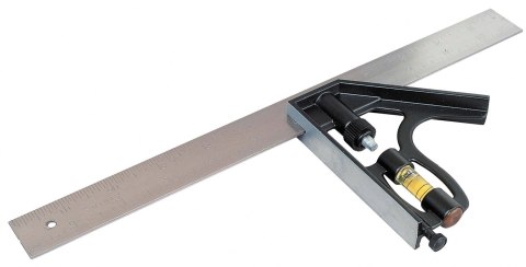 Kątownik uniwersalny 300mm/12", korpus metalowy z libelką