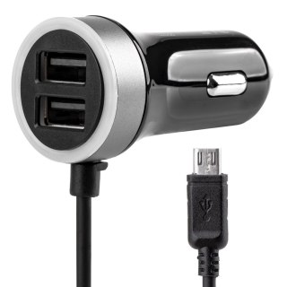 Ładowarka samochodowa pch pro-01 microusb + 2x usb 2.4a 12v 24v amio-02056