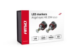 Led marker ringi markery bmw e92 x5 x6 x1 h8 20w gold amio-01543