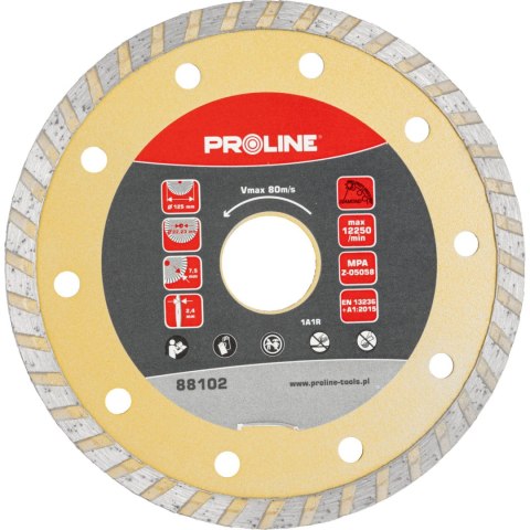 Tarcza diamentowa turbo (mat.bud) 125*2.4*7.5*22.23 proline