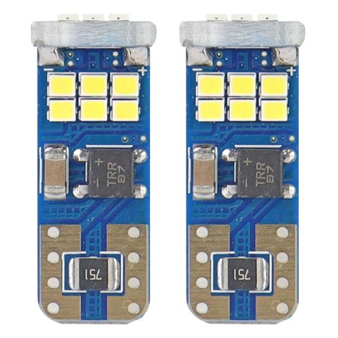 Żarówki led canbus 18smd ultrabright 2016 t10e w5w white 12v 24v amio-01292