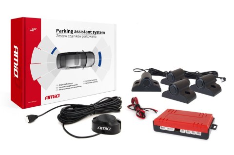 Zestaw czujników parkowania cofania buzzer 4 sensory czarne truck 19mm