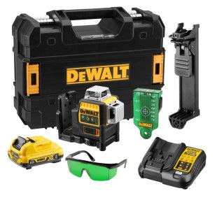 Dce089d1g laser krzyż wiązka zielona, pion-pozi, aku, kufer