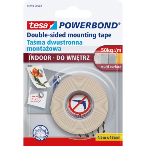 Taśma montaż.powerbond do wnętrz 1,5m:19mm (