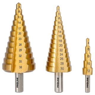 Wiertła stopniowe do metalu hss tin 3szt. (4, 4,6mm) proline