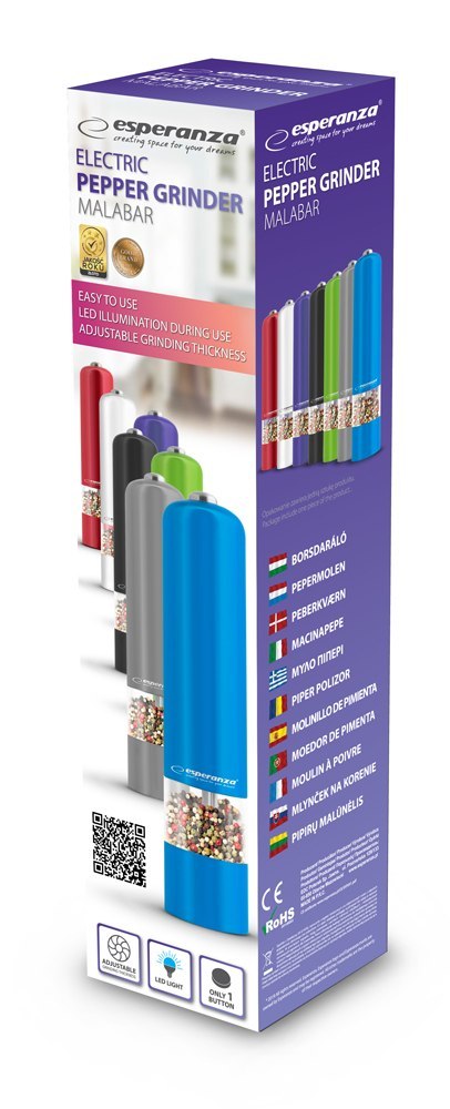 EKP001R Esperanza młynek do pieprzu malabar czerwony