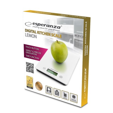 EKS002W Esperanza waga kuchenna lemon biała
