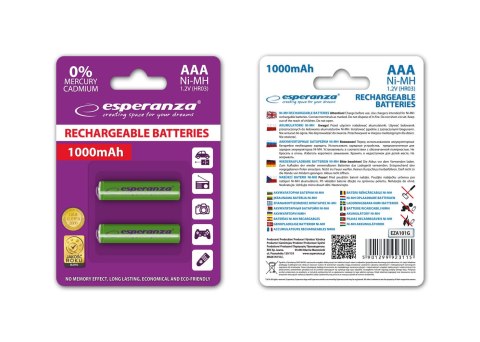 EZA101G Esperanza akumulatorki ni-mh aaa 1000mah 2szt. zielone