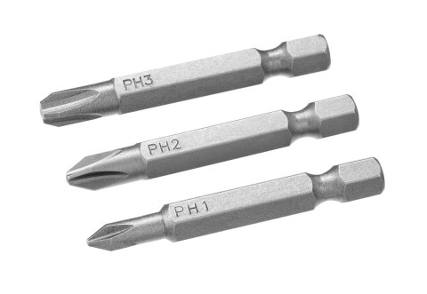 Końcówki wkrętarskie - philips komplet ph1,2,3/50 (3szt.)