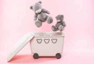 Pojemnik na zabawki 55L BranQ Teddy biały