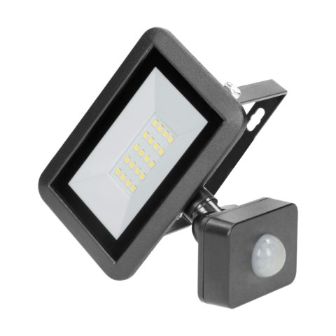 BULLED S 20W naświetlacz z PIR, 1600lm, IP44, 4000K, Alu+szkło