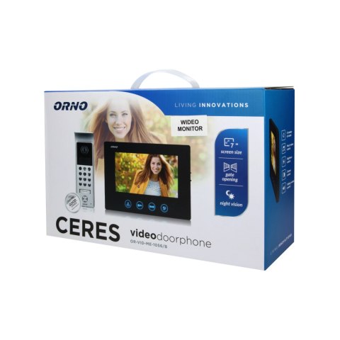 Wideo monitor bezsłuchawkowy, kolorowy, LCD 7", do zestawu z serii CERES, otwieranie bramy, czarny