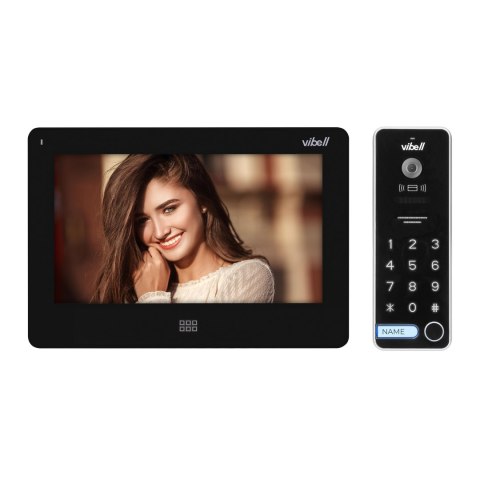 Zestaw wideodomofonowy, bezsłuchawkowy kolor, LCD 7", dotykowy, menu OSD, pamięć, gniazdo na kartę SD, DVR, sterowanie bramą, z 