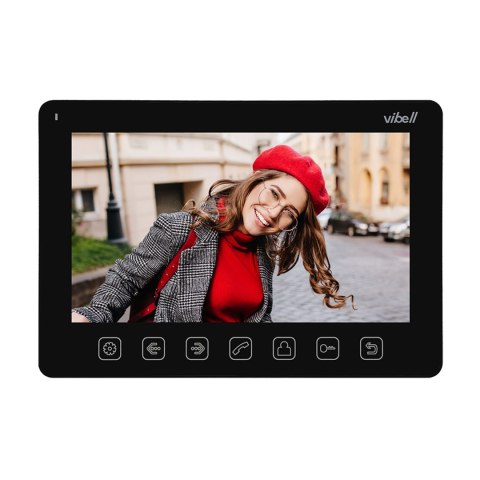 Zestaw wideodomofonowy, bezsłuchawkowy, kolor, LCD 7", menu OSD, sterowanie bramą, czarny NOVEO