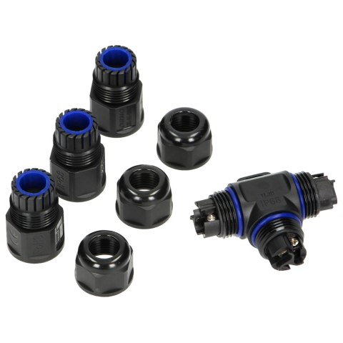 Konektor kablowy trójnik T IP68, 3x4mm-, 450V/25A