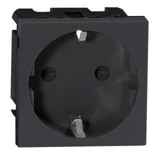 NOEN GS, gniazdo modułowe 45x45mm 1x2P+Z, typ F schuko, 16A 250V, czarne