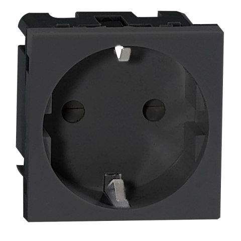 NOEN GS, gniazdo modułowe 45x45mm 1x2P+Z, typ F schuko, 16A 250V, czarne