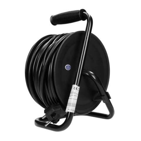 Przedłużacz bębnowy MINI, 4 gniazda 2P+Z (schuko), metalowy stojak, polwinit H05VV-F 3x1.5mm- - 15m
