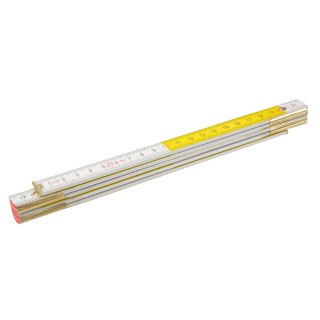 Miara składana drewniana 1 m, biało-żółta