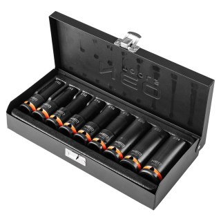 Nasadki udarowe 1/2", E10-E24, zestaw 9 szt., CrMo