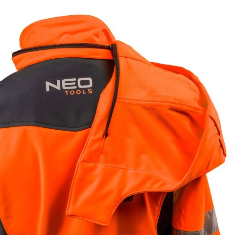 Kurtka robocza ostrzegawcza softshell z kapturem, pomarańczowa, rozmiar XXL