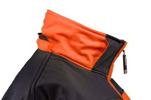 Kurtka robocza ostrzegawcza softshell z kapturem, pomarańczowa, rozmiar XXXL