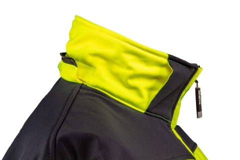 Kurtka robocza ostrzegawcza softshell z kapturem, żółta, rozmiar L