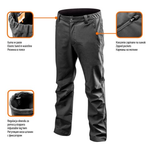 Spodnie robocze softshell, rozmiar XXL