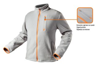 Bluza polarowa, szara, rozmiar XXL