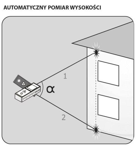 Dalmierz laserowy, zasięg 40 m, ekran dotykowy