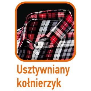 Koszula flanelowa krata czerwono-czarno-biała, rozmiar XXL