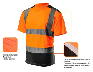 T-shirt ostrzegawczy, ciemny dół, pomarańczowy, rozmiar XXL