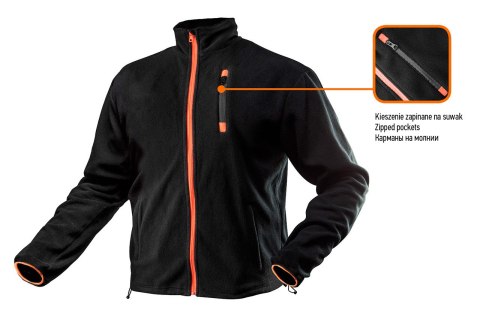 Bluza polarowa, czarna, rozmiar XL/56