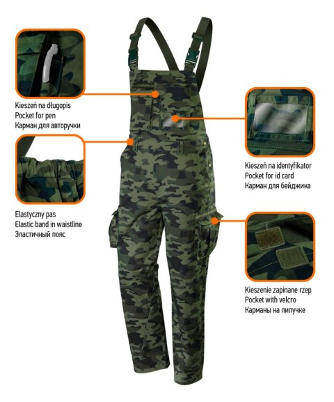 Ogrodniczki robocze CAMO, rozmiar S