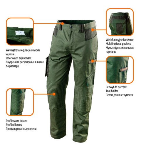Spodnie robocze CAMO olive, rozmiar XXL