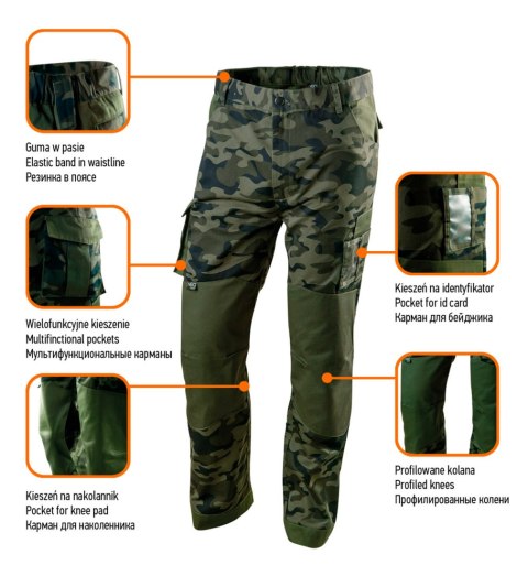 Spodnie robocze CAMO, rozmiar XL